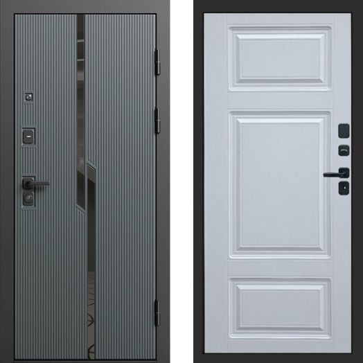 Входная дверь Termo-door Прайм Графит - Лион Белый софт