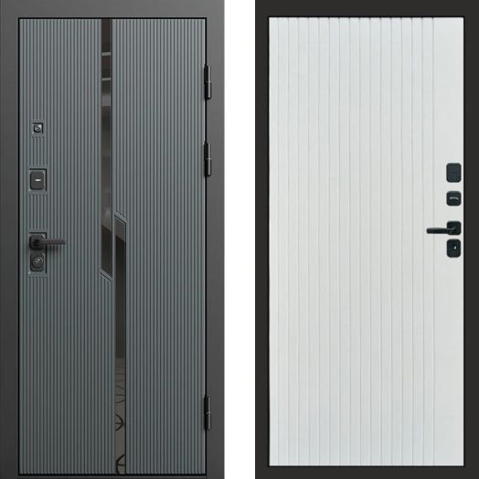 Входная дверь Termo-door Прайм Графит - FLAT Белый софт