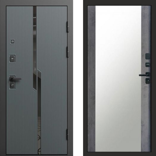 Входная дверь Termo-door Прайм Графит - Зеркало Бетон темный