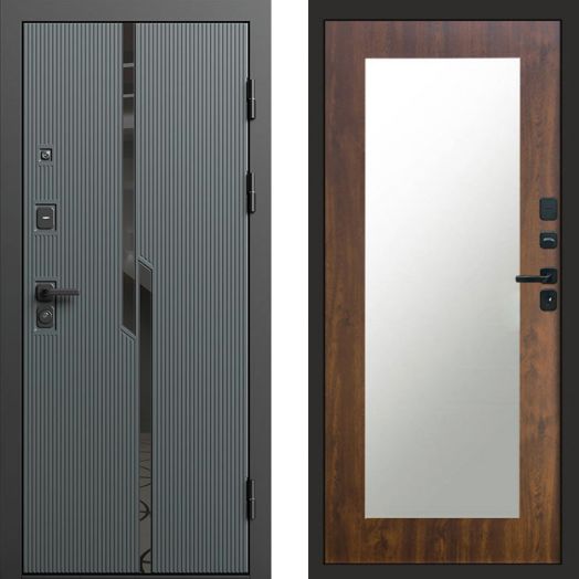Входная дверь Termo-door Прайм Графит - Зеркало триумф Дуб