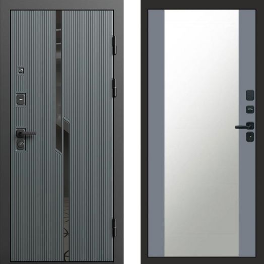 Входная дверь Termo-door Прайм Графит - Зеркало Грей софт