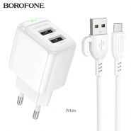 БП сет.2USB+каб.Type-C BOROFONE BAS41A, 2.1A, бел.