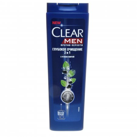 Шампунь Clear Men Глубокое очищение 2в1 с активированным углем 400 мл