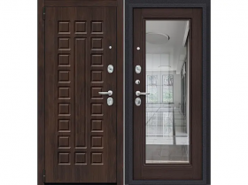 Входная Дверь el’PORTA (Portika) Porta S-3P 51/П61 Almon 28/Wenge Veralinga/Reflex с Зеркалом 2 Замка с Ночной Задвижкой 980х2050мм Левое Открывание / Портика 4319-1492.