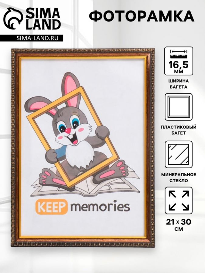Фоторамка для фото 15?21 см Keep memories, Penelope, пластик, латунь