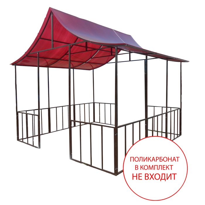 Беседка для дачи «Лотос», 3.0?3.0?2.8 м, металл, разборная, под поликарбонат