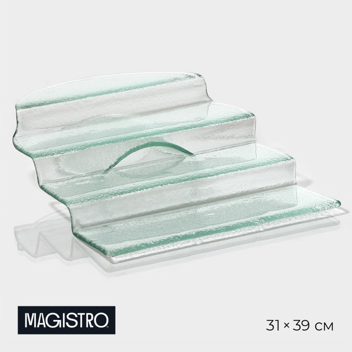 Блюдо стеклянное сервировочное Magistro «Авис», 4 ступени, 31?39?12,5 см