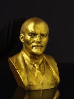 Бюст «Ленин В.И.», 11?9?8 см, гипс под золото