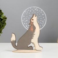 Фигурка световая RISALUX «Волк», 3D ночник, LED, USB, 15?7?18.5 см