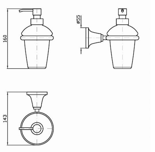 Zucchetti Agora classic диспенсер для жидкого мыла ZAD415 схема 2