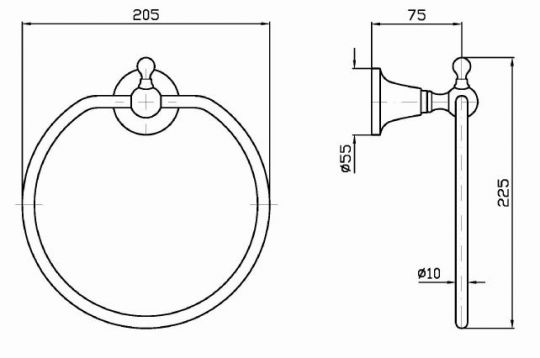 Zucchetti Agora classic кольцо для полотенец ZAD425 схема 2