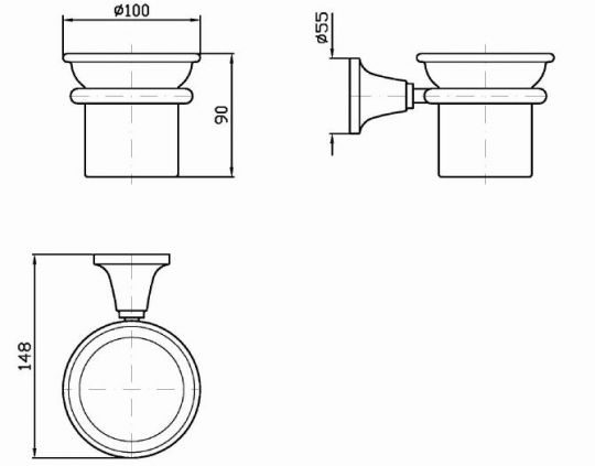 Zucchetti Agora classic стакан ZAD413 схема 2 Zucchetti Agora classic стакан ZAD413 схема 2