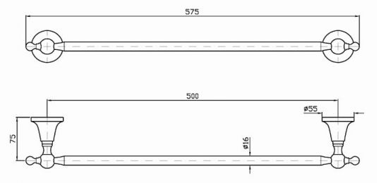Zucchetti Agora полотенцедержатель ZAD421 схема 2