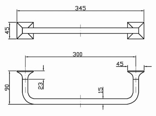 Zucchetti Bellagio полотенцедержатель ZAC520 схема 2
