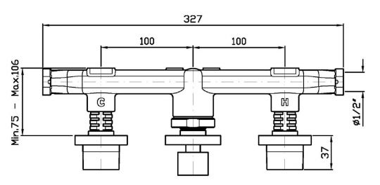 Внутренняя часть смесителя Zucchetti для ванны и душа R99508 схема 2 Внутренняя часть смесителя Zucchetti для ванны и душа R99508 схема 2
