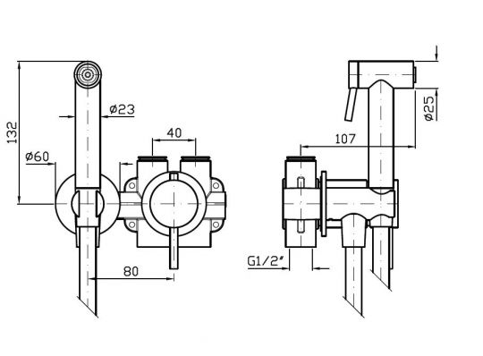 Гидроёршик с круглой лейкой Zucchetti Helm ZHE417 схема 2