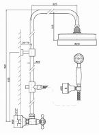 Душевая стойка Zucchetti Agora с тропическим душем ZAG860 схема 2