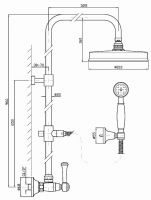 Душевая стойка Zucchetti Agora с тропическим душем ZAL860 схема 2