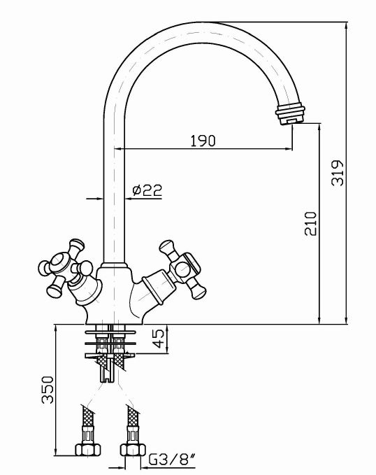 Кухонный смеситель Zucchetti DELFI Z46217 с поворотным изливом
