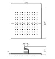 Лейка для верхнего душа Zucchetti 20 см Z94268 схема 2