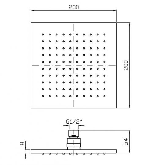 Лейка для верхнего душа Zucchetti 20 см Z94268 схема 2