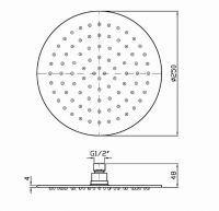 Лейка для верхнего душа Zucchetti 25 см Z94271 схема 2