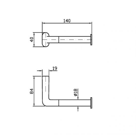 Настенный держатель для туалетной бумаги Zucchetti Medameda ZAD930 схема 2 Настенный держатель для туалетной бумаги Zucchetti Medameda ZAD930 схема 2