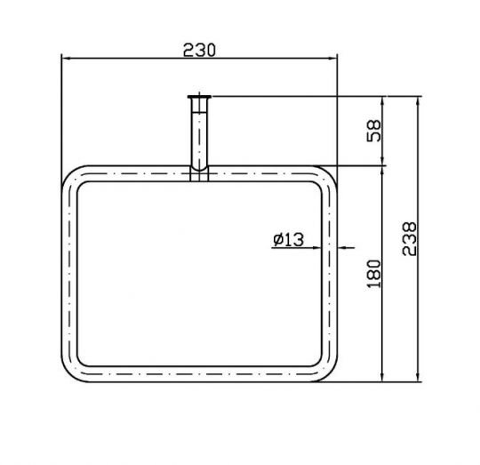 Настенный полотенцедержатель Zucchetti Isybagno ZAC325 прямоугольный схема 2