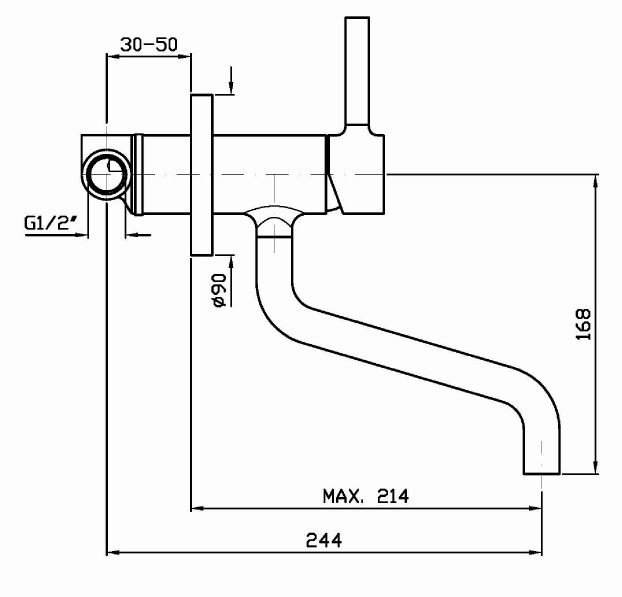 Настенный смеситель Zucchetti PAN для кухни ZP6415
