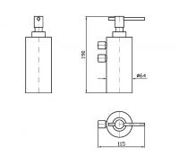 Подвесной диспенсер для жидкого мыла Zucchetti Helm ZAD815.X из нержавеющей стали схема 2