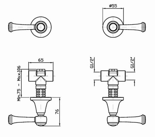 Смеситель Zucchetti Agor Classic для душа ZAM738 схема 2