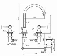 Смеситель Zucchetti Agor Classic для раковины ZAL406 схема 2