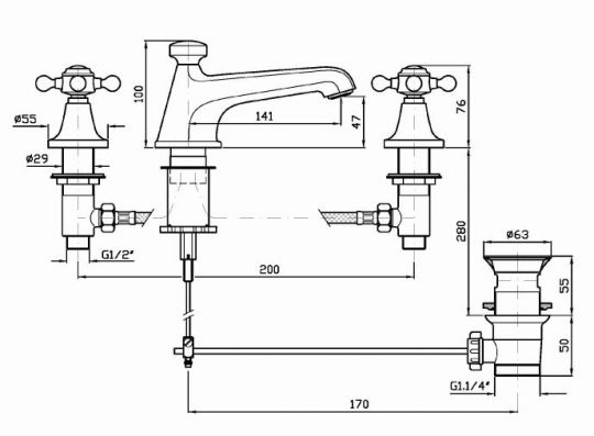 Смеситель Zucchetti Agor для раковины ZAG407 схема 2