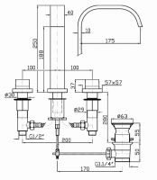 Смеситель Zucchetti Aguablu для раковины ZA5416 схема 2