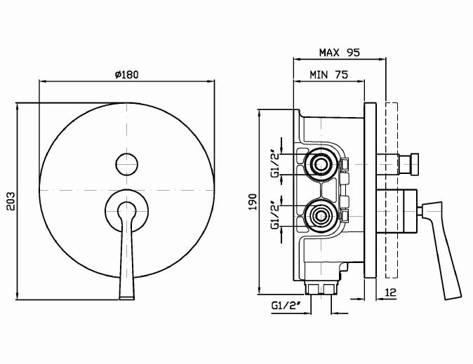 Смеситель Zucchetti Bellagio для ванны и душа ZP3096