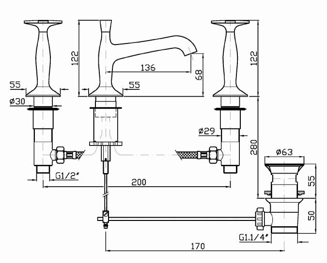 Смеситель Zucchetti Bellagio для раковины ZB1425 ФОТО