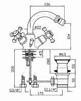 Смеситель Zucchetti Delf для биде Z46219 схема 1 Смеситель Zucchetti Delf для биде Z46219 схема 1