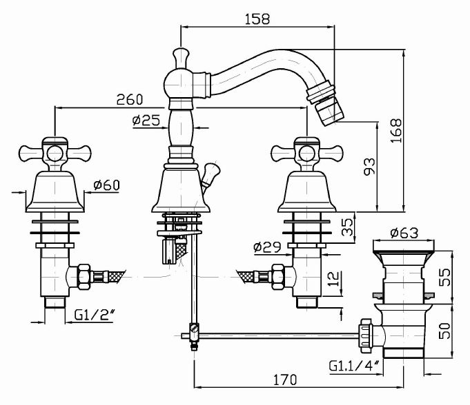 Смеситель Zucchetti Delf для биде Z46368