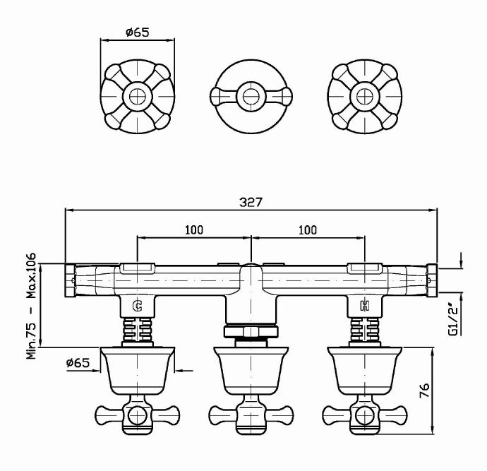 Смеситель Zucchetti Delf для ванны и душа Z46695