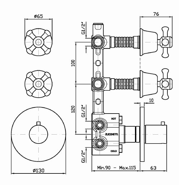 Смеситель Zucchetti Delf для душа Z46660
