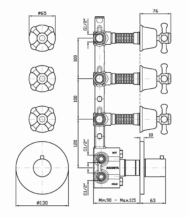 Смеситель Zucchetti Delf для душа Z46661