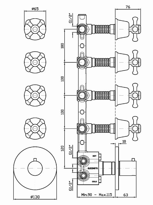 Смеситель Zucchetti Delf для душа Z46662