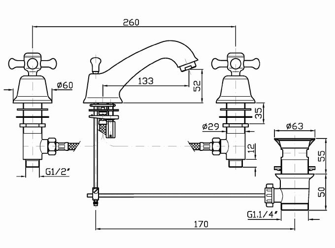 Смеситель Zucchetti Delf для раковины Z46242