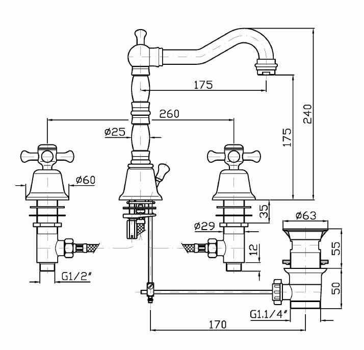 Смеситель Zucchetti Delf для раковины Z46353