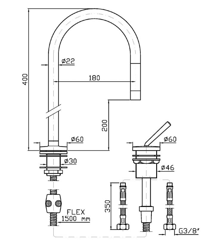 Смеситель Zucchetti ISY для кухни ZP1266