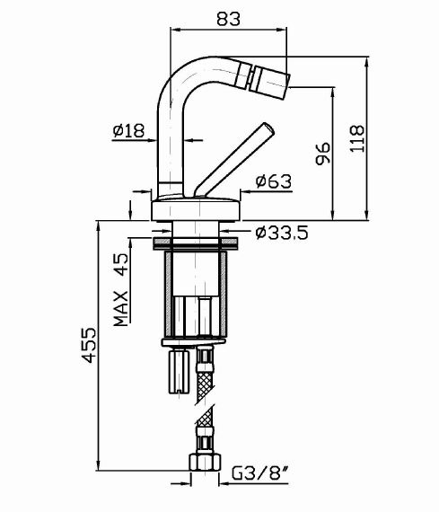 Смеситель Zucchetti Isystick для биде ZP1336
