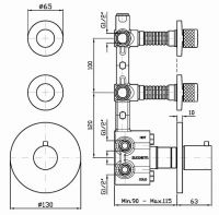 Смеситель Zucchetti Isystick для ванны и душа ZD1660 схема 1