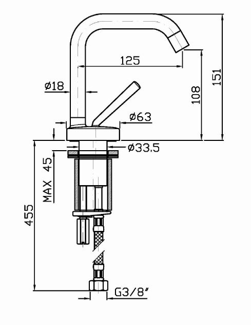 Смеситель Zucchetti Isystick для раковины ZP1195
