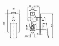 Смеситель Zucchetti Jingle для ванны и душа ZIN121 схема 1