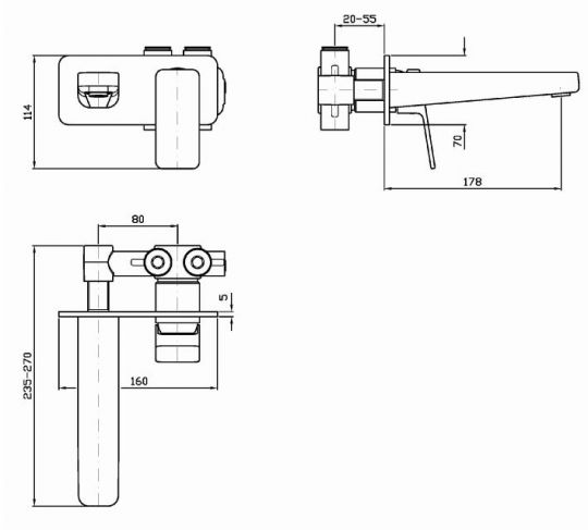 Смеситель Zucchetti Jingle для раковины ZIN634 схема 2